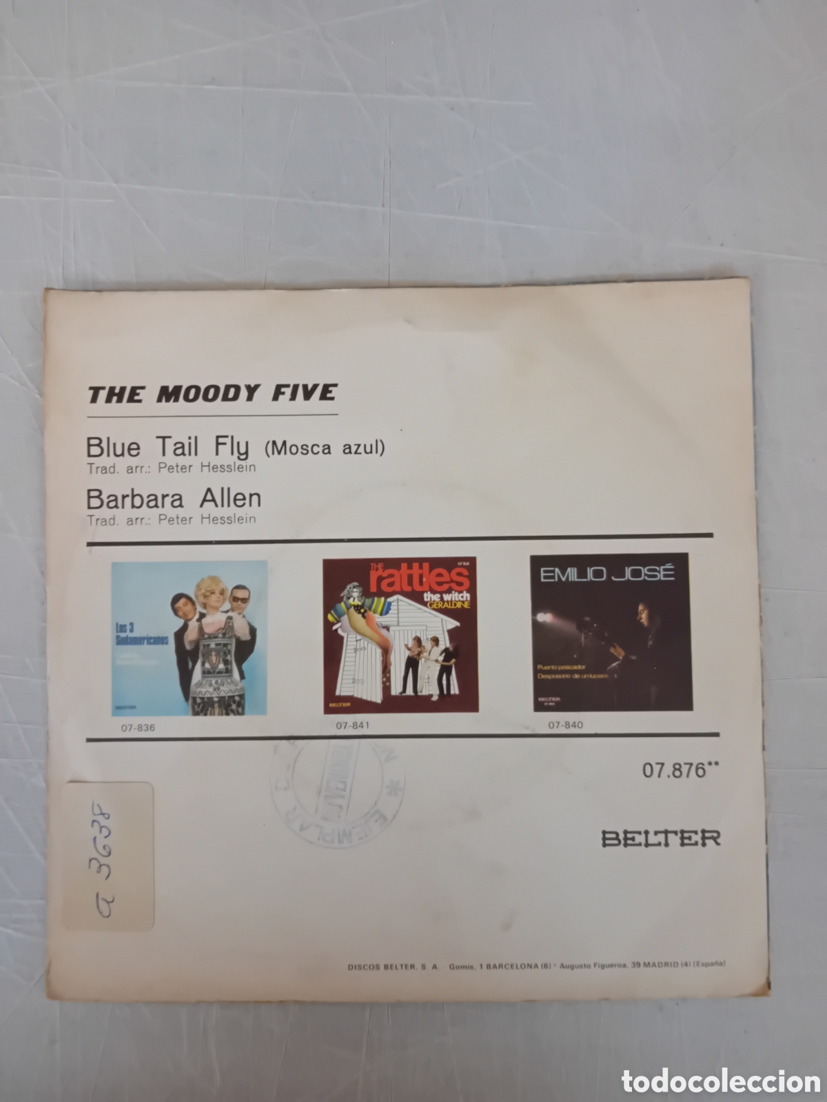 Discos de vinilo: THE MOODY FIVE. BLUE TAIL FLY - Foto 2