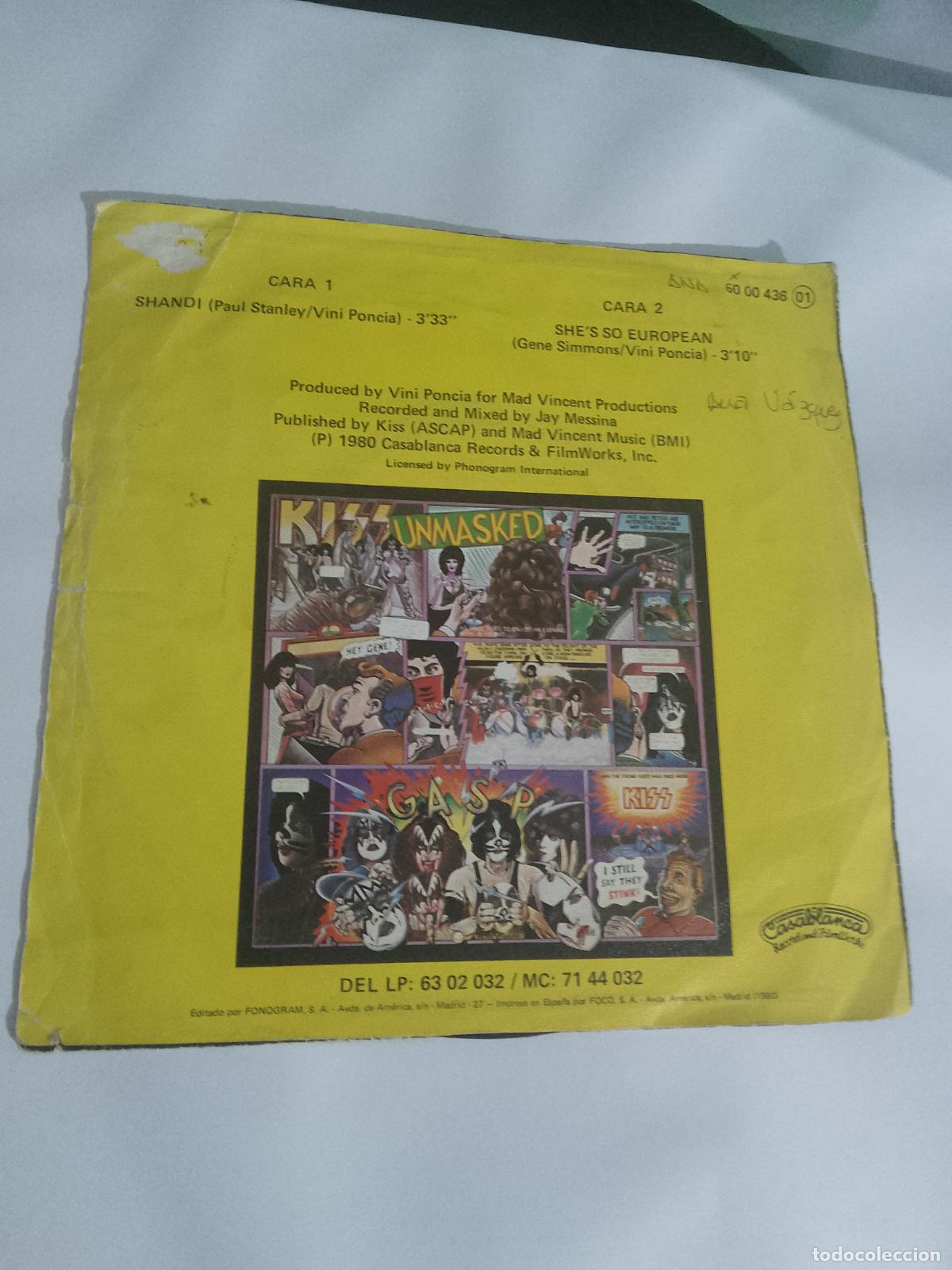 Discos de vinilo: Kiss &lrm;&ndash; Shandi - 7&rdquo; LEER - Foto 2