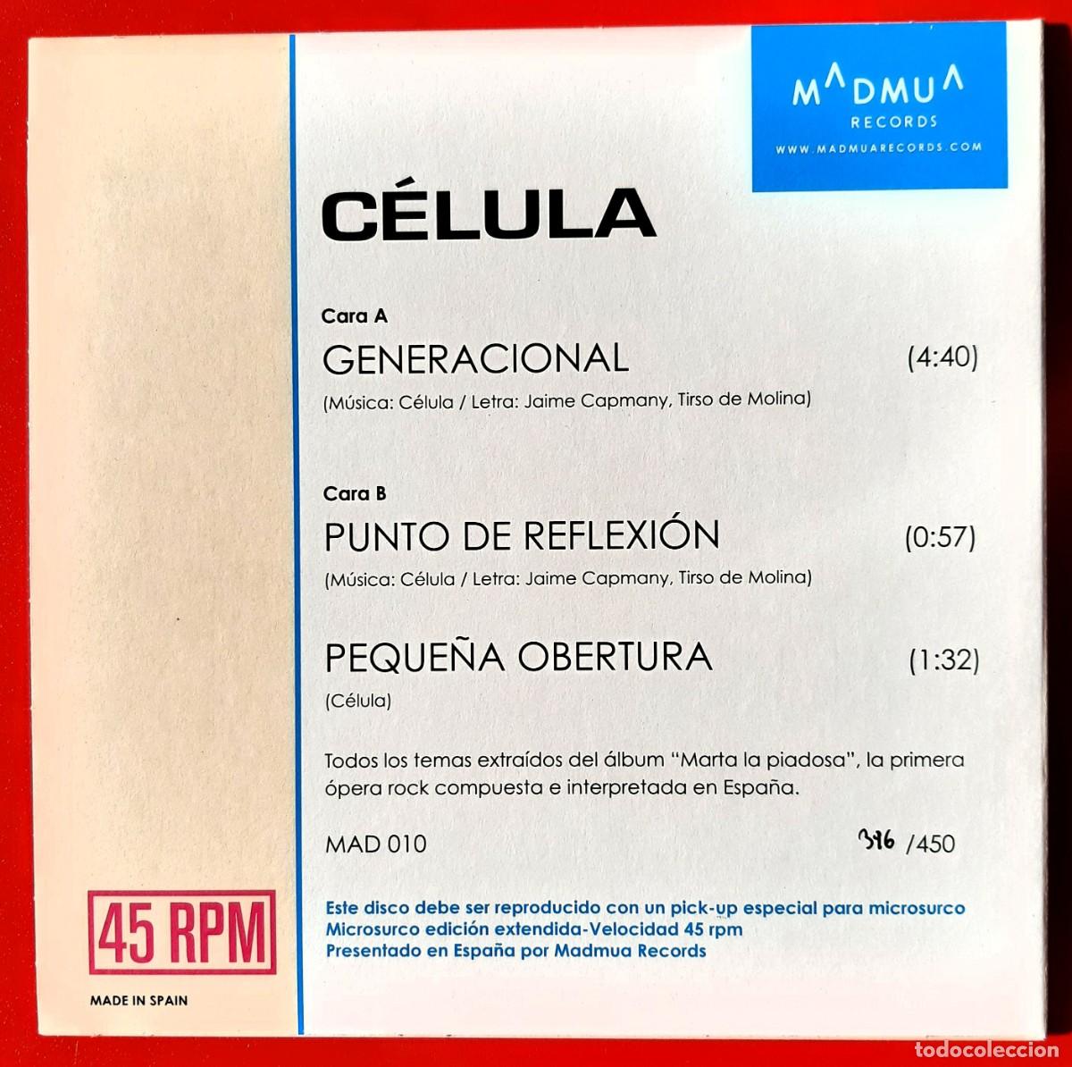 Discos de vinilo: C&Eacute;LULA - C&Eacute;LULA 7&rdquo; EP. 3 TEMAS LIMITADO Y NUMERADO - Foto 2