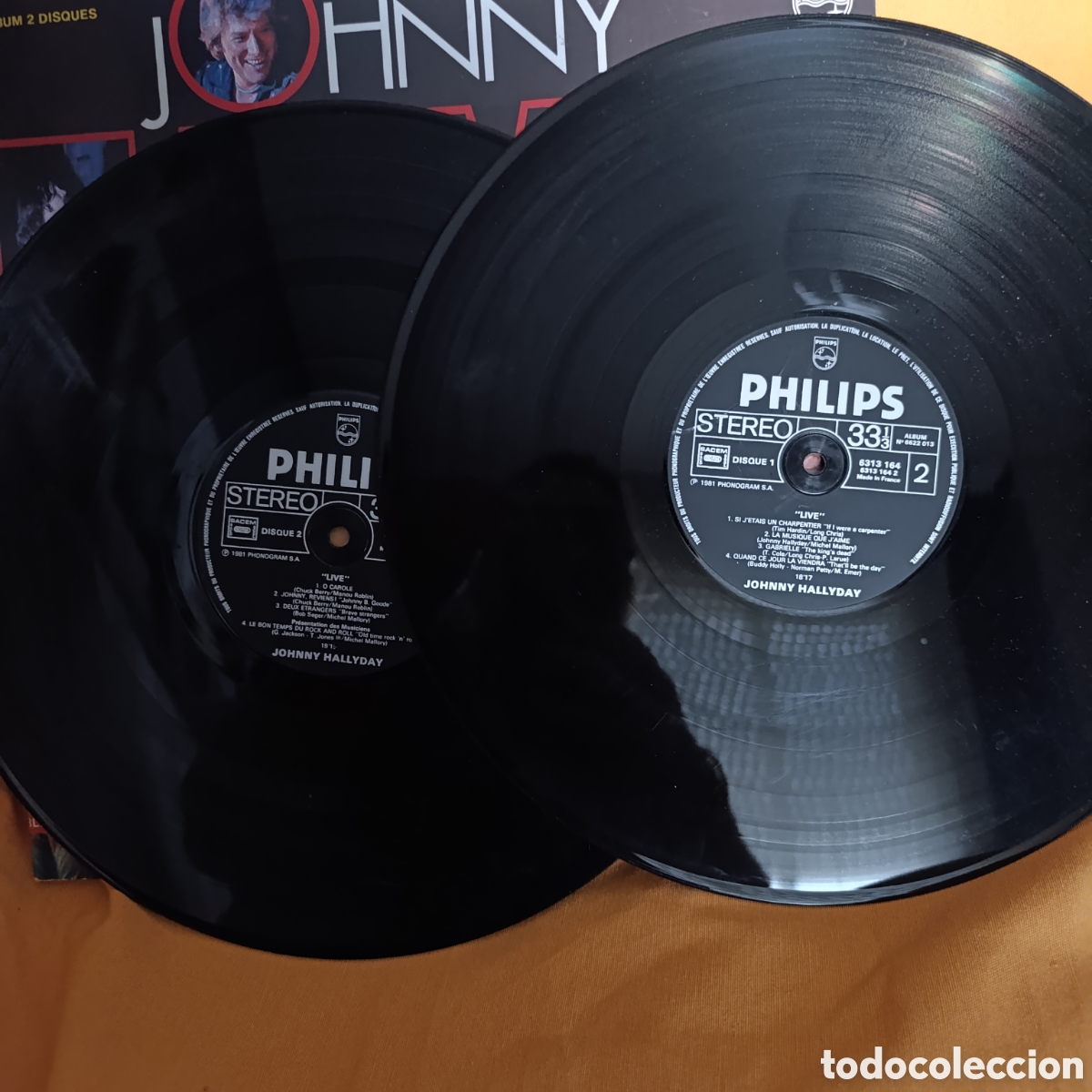Discos de vinilo: Doble LP,Johnny Hallyday,Live,a&ntilde;o 1981 - Foto 5