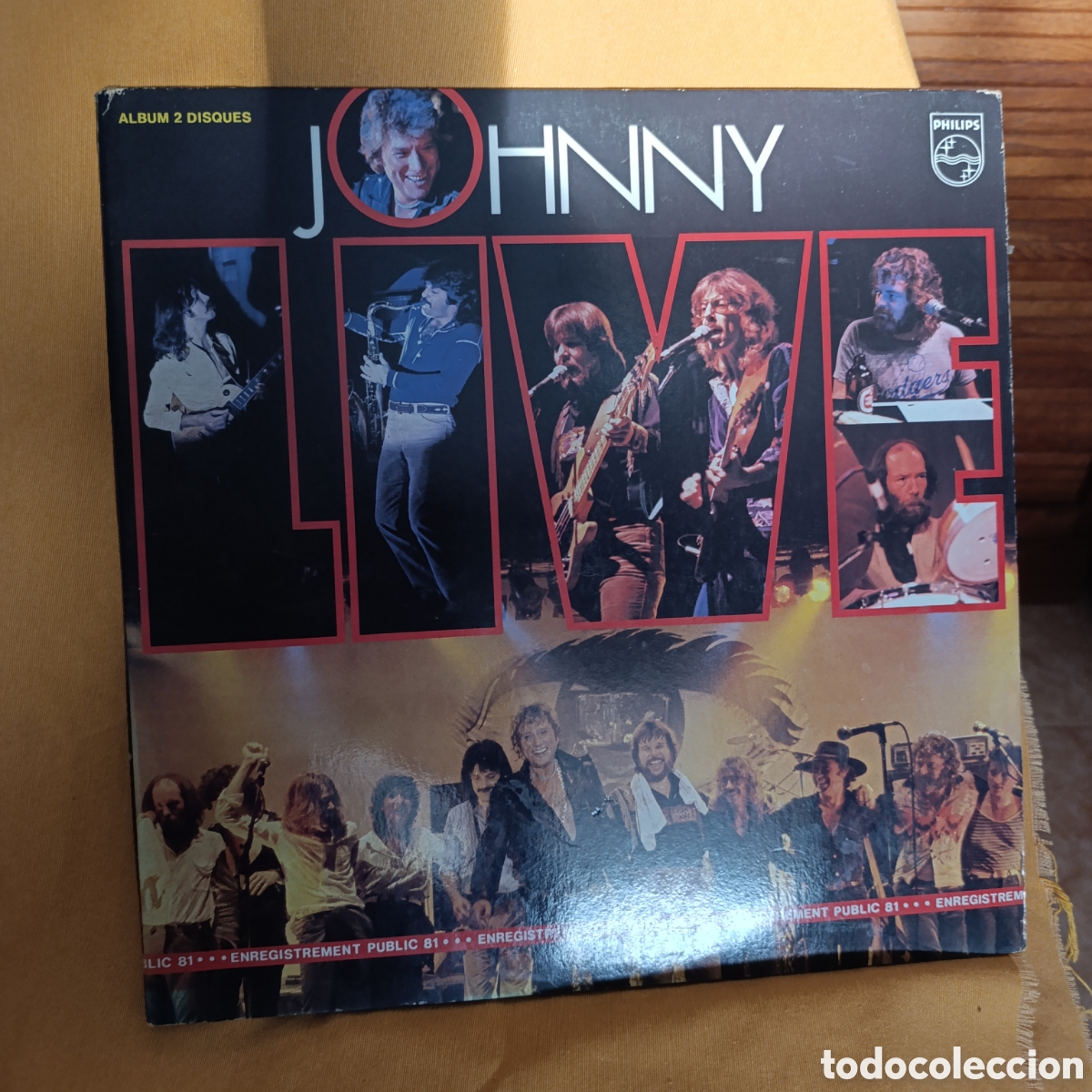 Discos de vinilo: Doble LP,Johnny Hallyday,Live,a&ntilde;o 1981 - Foto 1