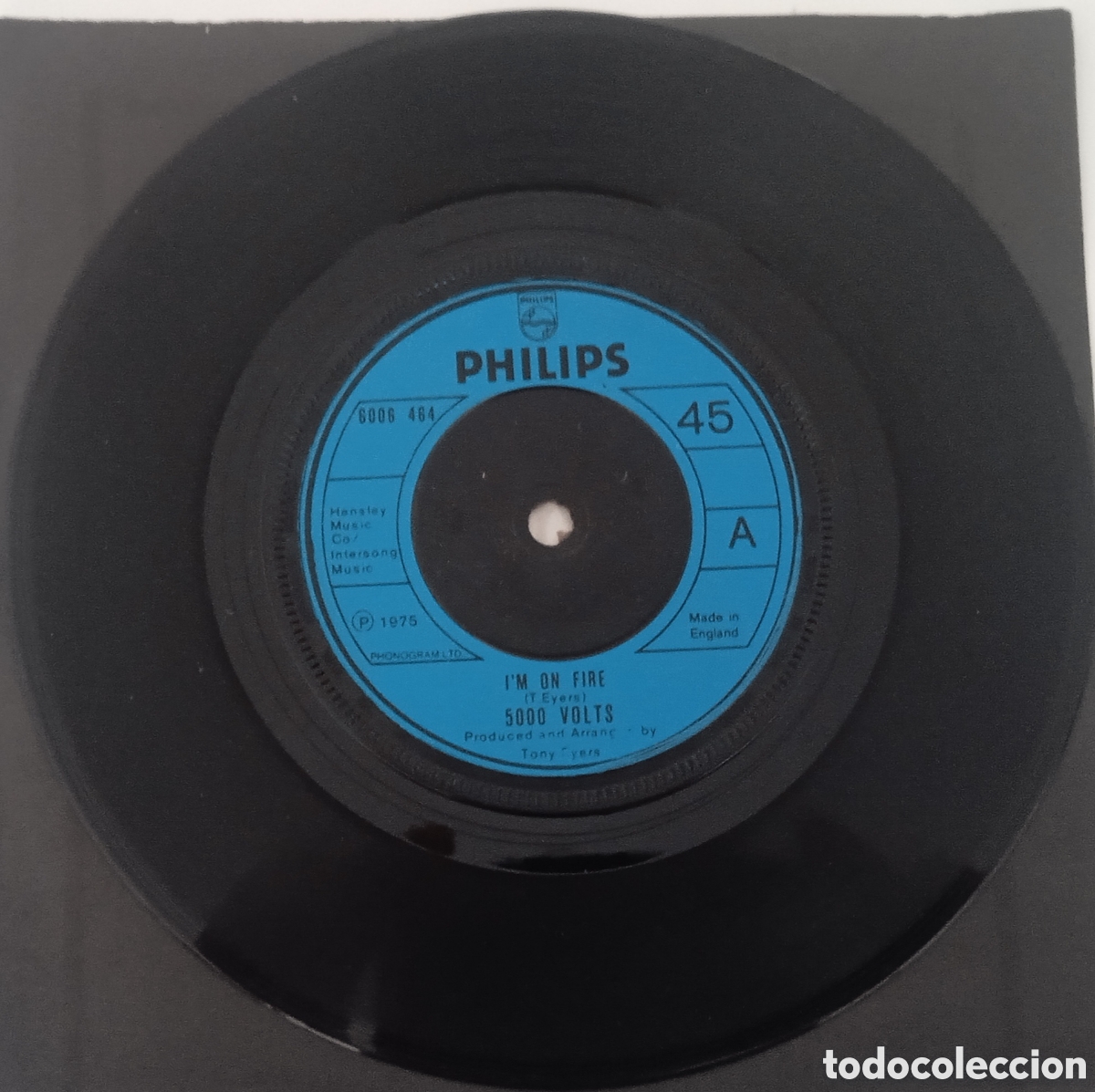 Discos de vinilo: 5000 VOLTS - Im on fire (1975) single - Foto 3
