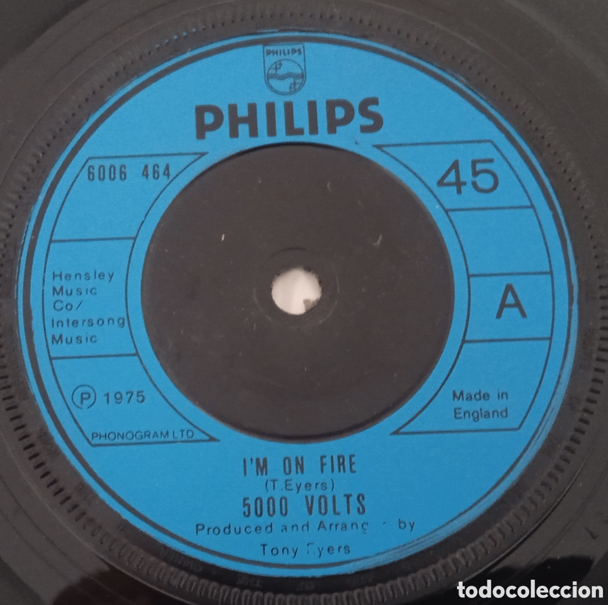 Discos de vinilo: 5000 VOLTS - Im on fire (1975) single - Foto 1