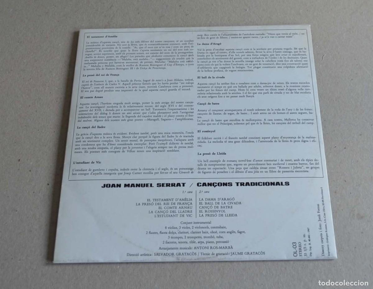 Discos de vinilo: JOAN MANUEL SERRAT - CAN&Ccedil;ONS TRADICIONALS - Foto 2