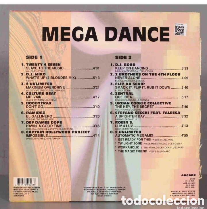 Discos de vinilo: LP. Various &ndash; Mega Dance - Foto 2