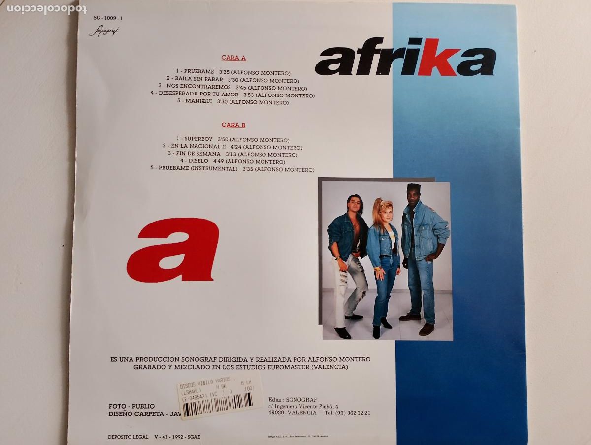 Discos de vinilo: Afrika &lrm;&ndash; Pru&eacute;bame Spain 1992 Electronic, Pop Synth-pop - Foto 5