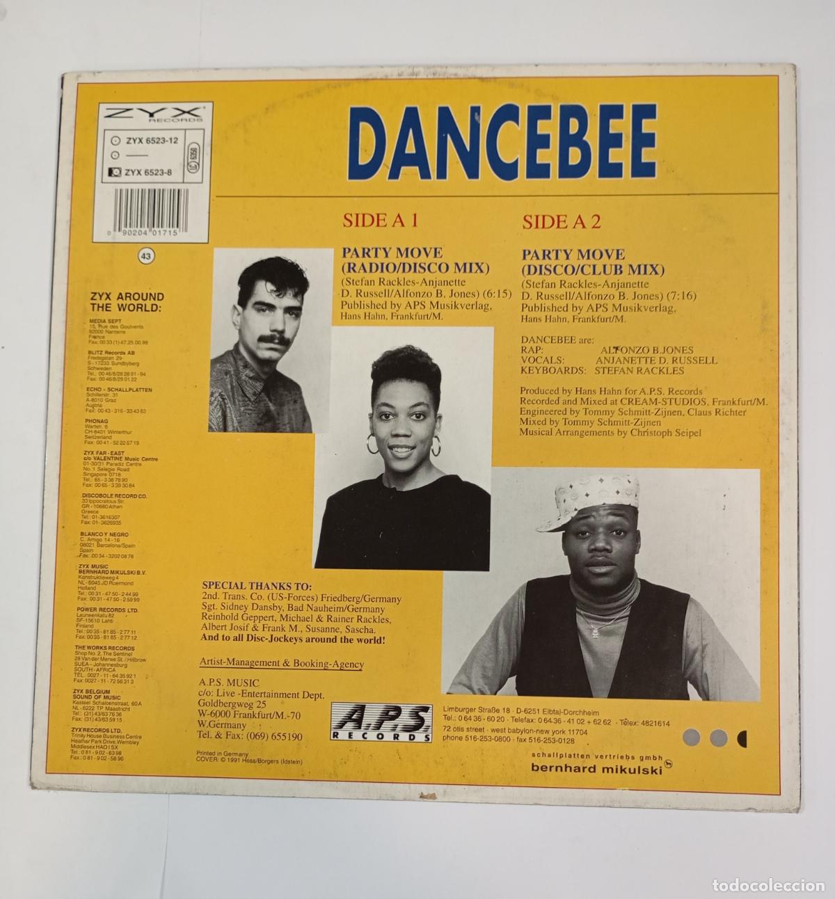 Discos de vinilo: DANCEBEE. PARTY MOVE. MAXI-SINGLE. TDKDA80 - Foto 2