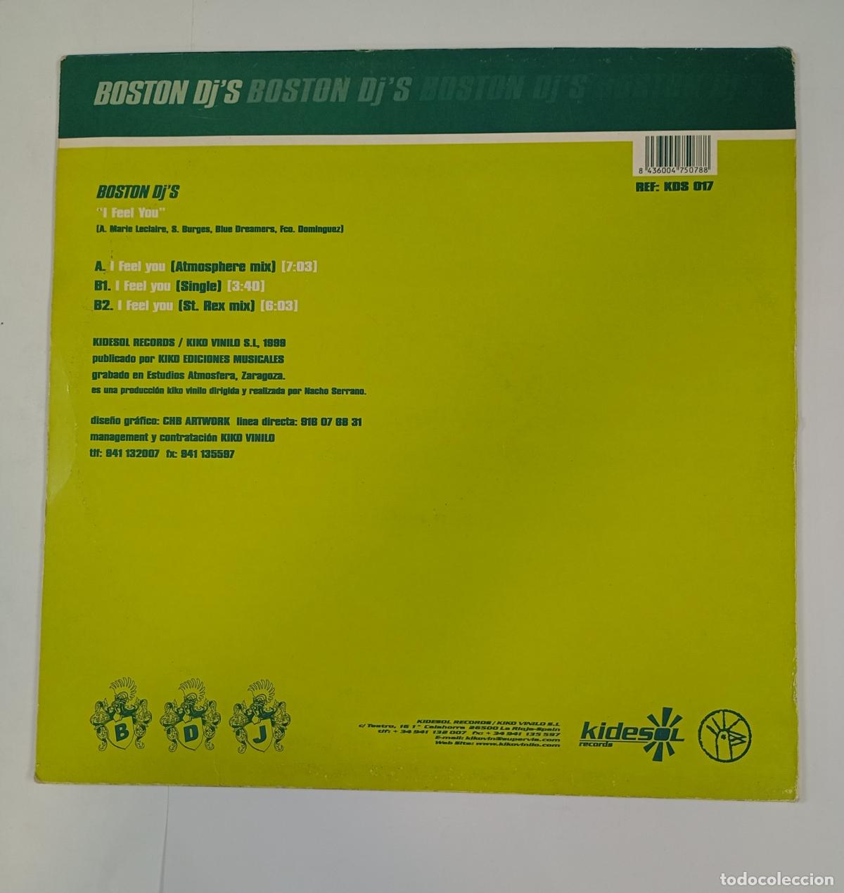 Discos de vinilo: I FEEL YOU. BOSTON DJS MAXI-SINGLE. TDKDA80 - Foto 2