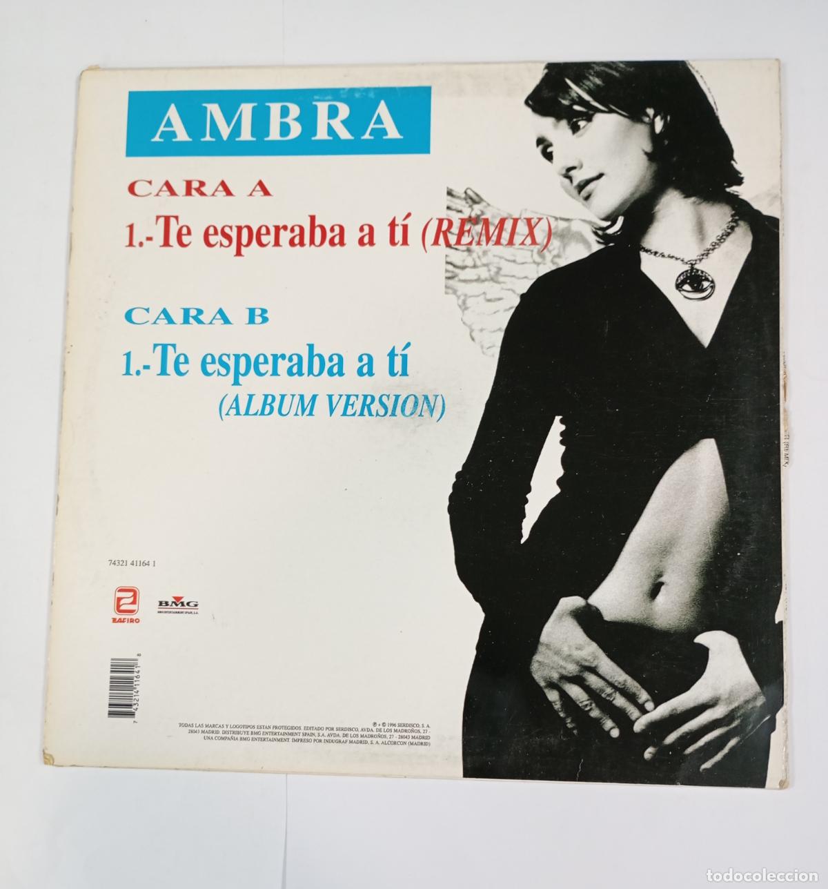 Discos de vinilo: AMBRA. TE ESPERABA A T&Iacute;. REMIX. MAXI-SINGLE. TDKDA80 - Foto 2