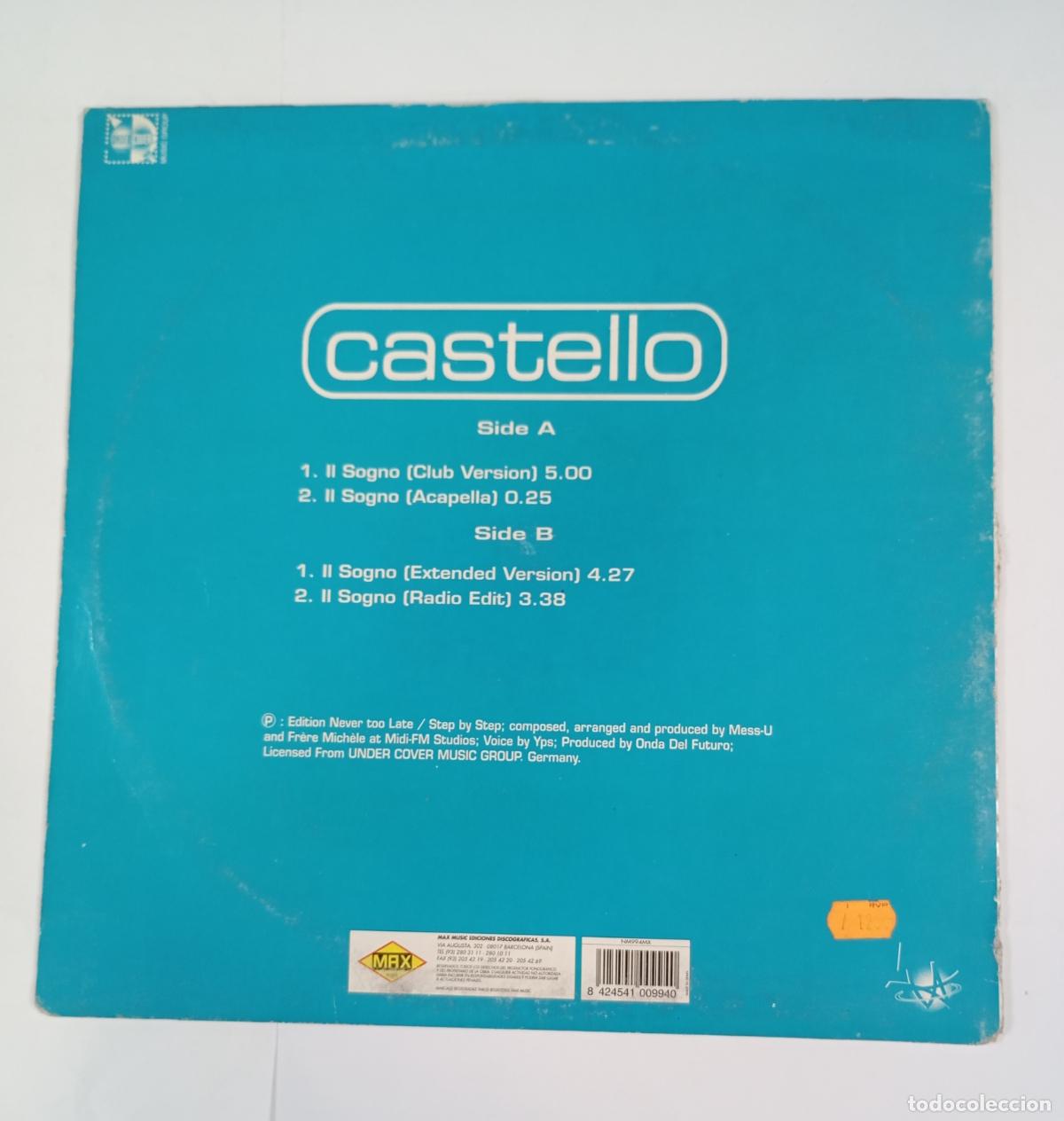 Discos de vinilo: CASTELLO. IL SOGNO. MAXI-SINGLE. TDKDA78 - Foto 2