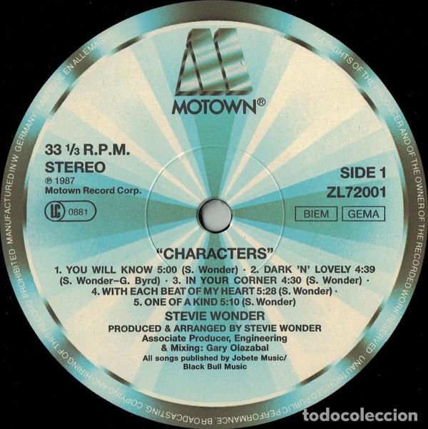 Discos de vinilo: LP Stevie Wonder &lrm;&ndash; Characters gatefold UK - Foto 3