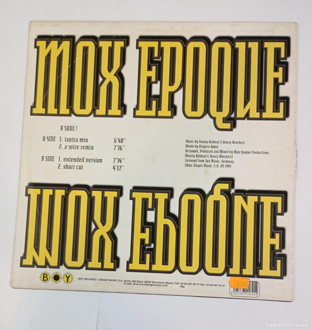 Discos de vinilo: B SURE! MOX EPOQUE. MAXI-SINGLE. TDKDA78 - Foto 2
