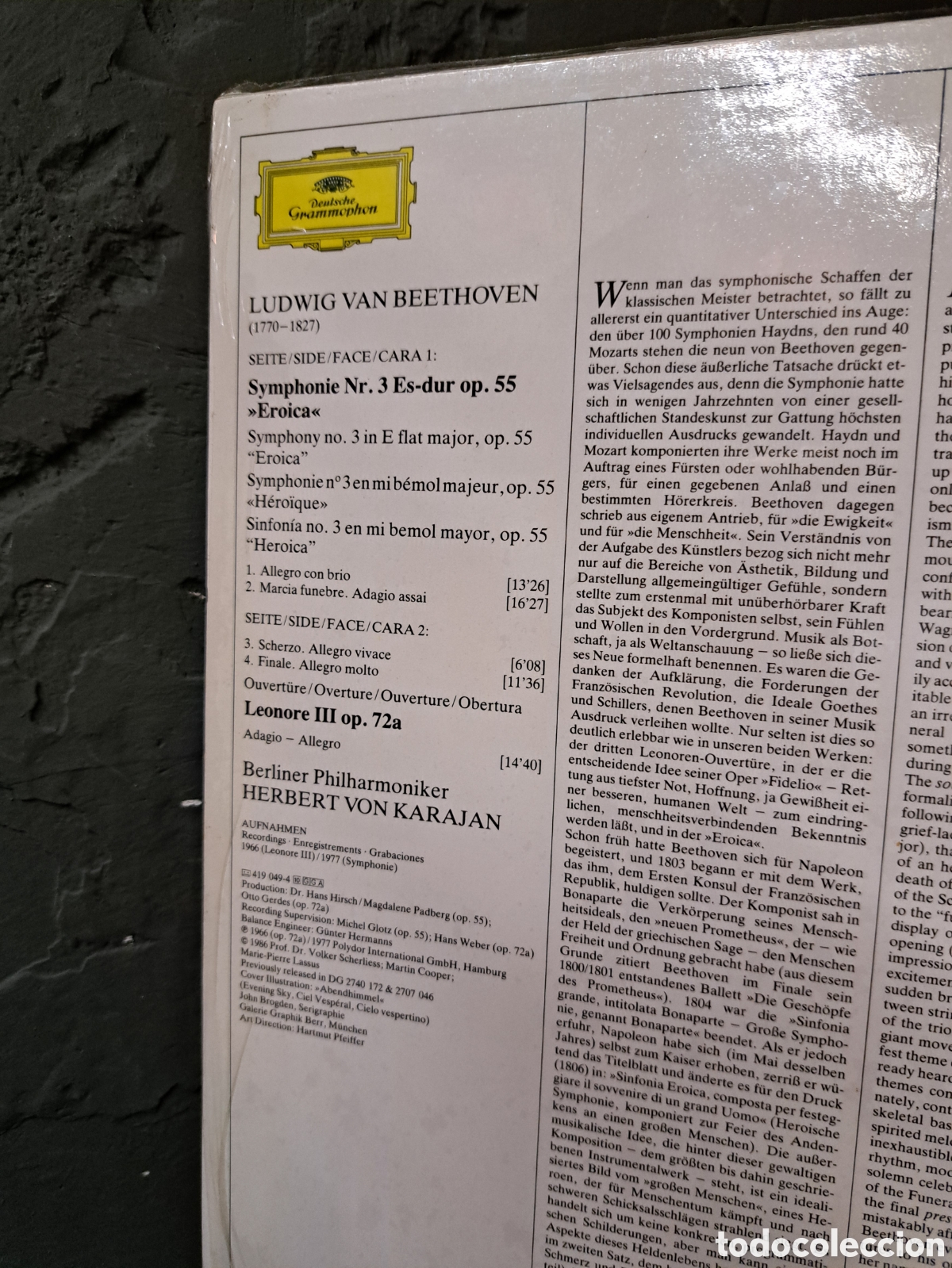 Discos de vinilo: Ludwing Van Beethoven. Symphony N3 &rdquo;Eroica&rdquo; - Foto 3