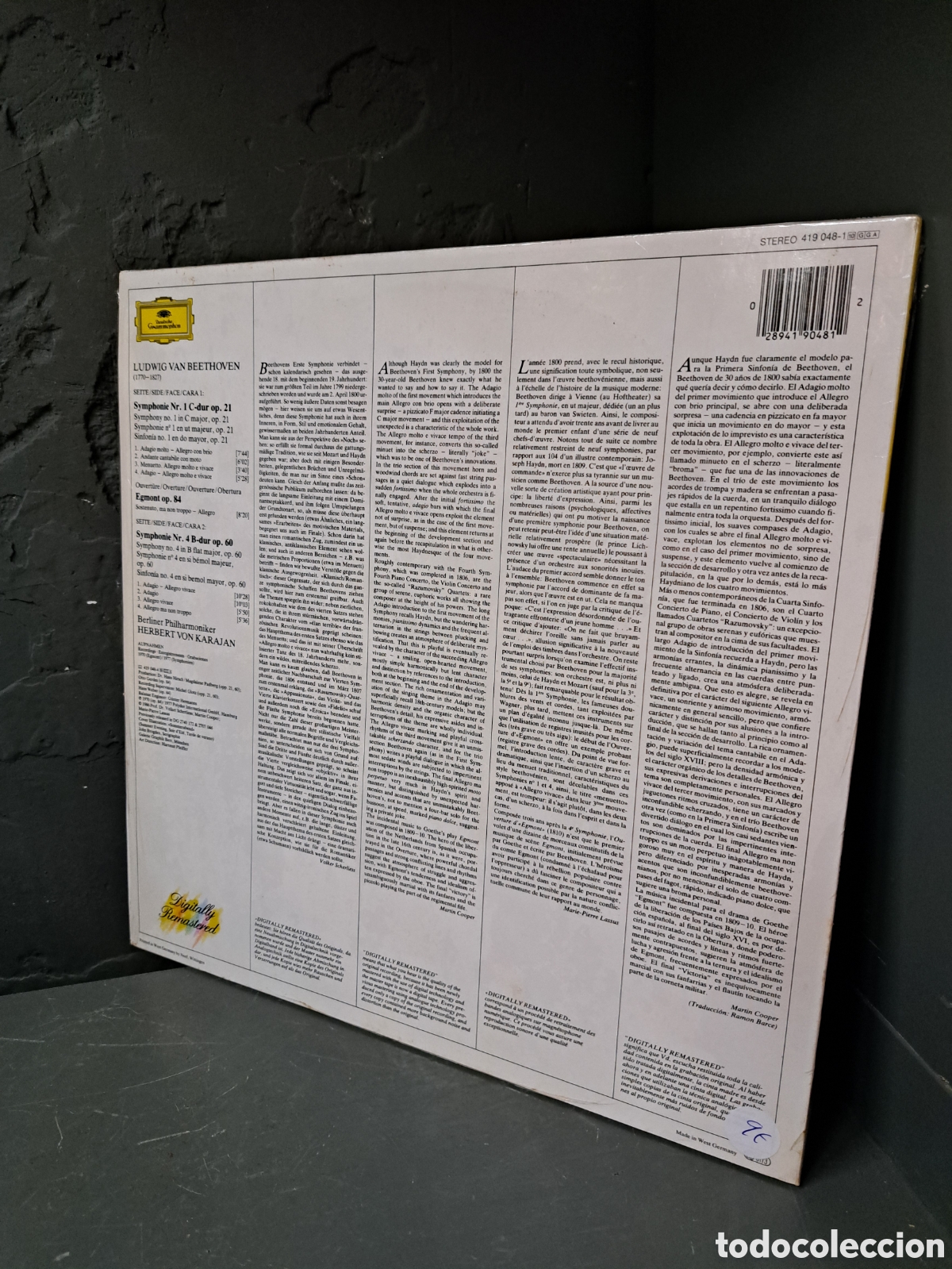Discos de vinilo: Beethoven. Symphonies Nos. 1 & 4 - Foto 2