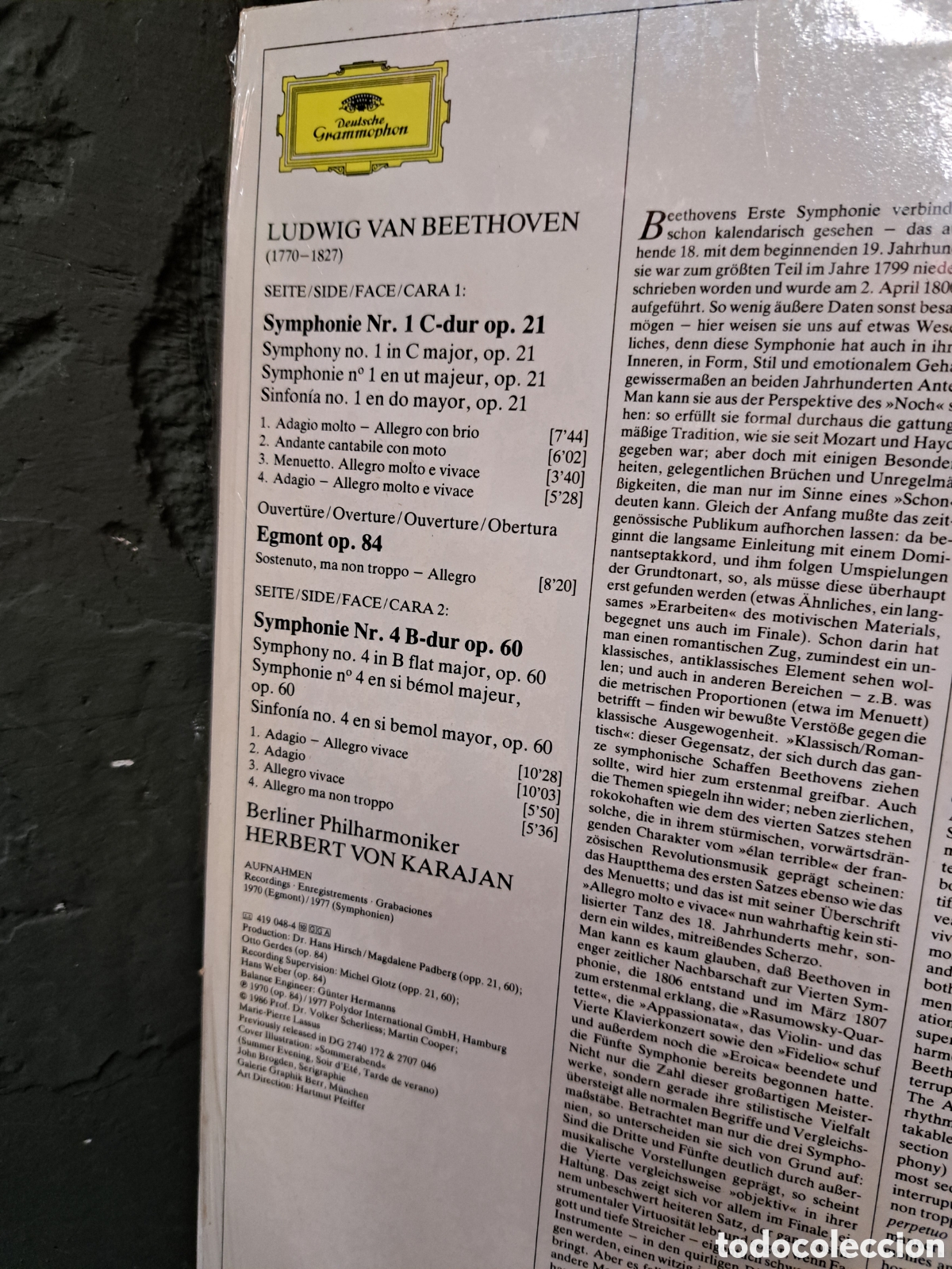 Discos de vinilo: Beethoven. Symphonies Nos. 1 & 4 - Foto 3