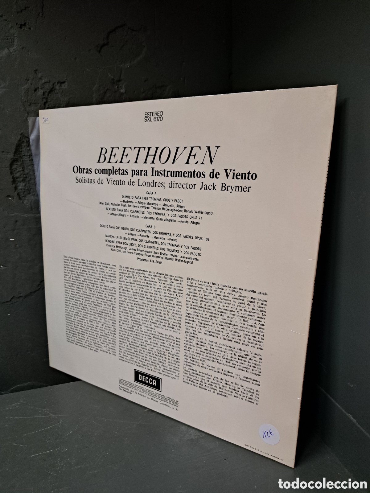 Discos de vinilo: Beethoven. Obras completas para viento - Foto 2