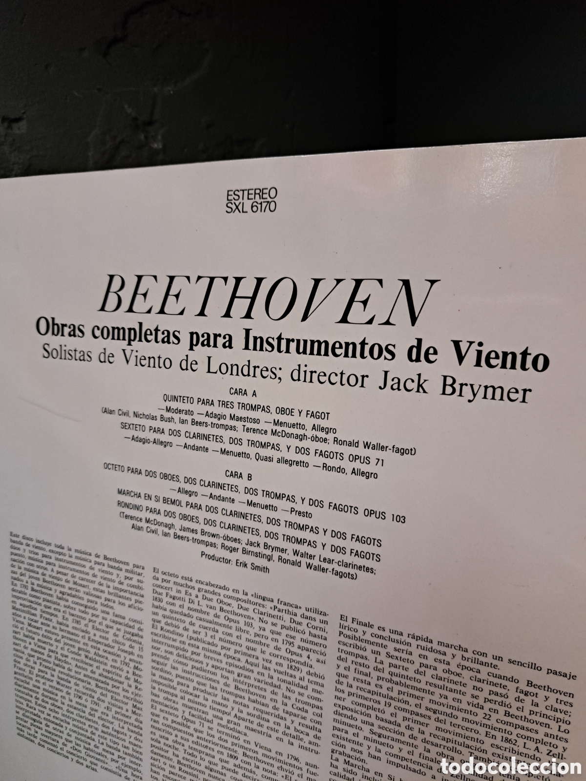 Discos de vinilo: Beethoven. Obras completas para viento - Foto 3