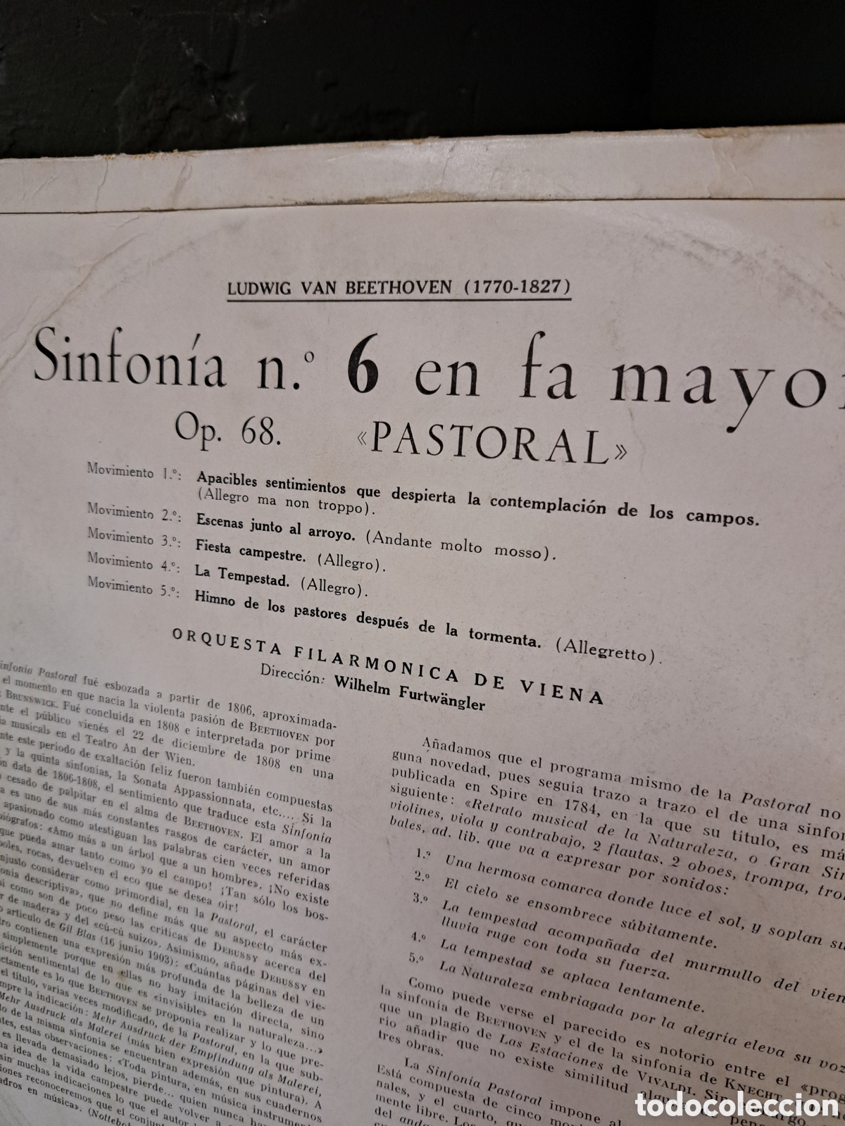 Discos de vinilo: Beethoven. Sinfon&iacute;a n&deg;6 en fa mayor - Foto 3