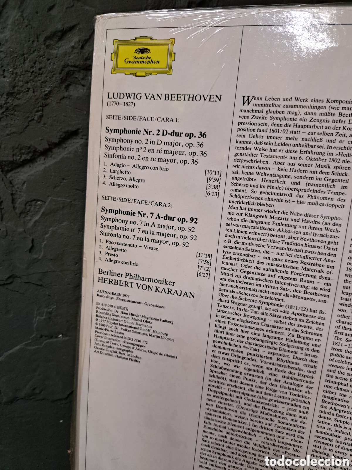Discos de vinilo: Beethoven Symphonies Nos. 2 & 7 - Foto 3