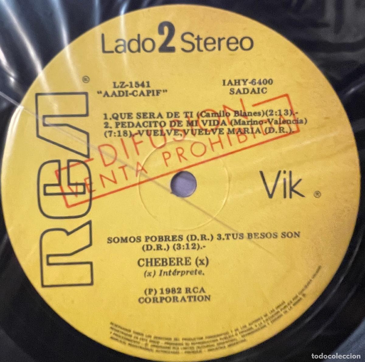 Discos de vinilo: CHEBERE / CHEBERE (LP RCA 1982) ARGENTINA - Foto 4