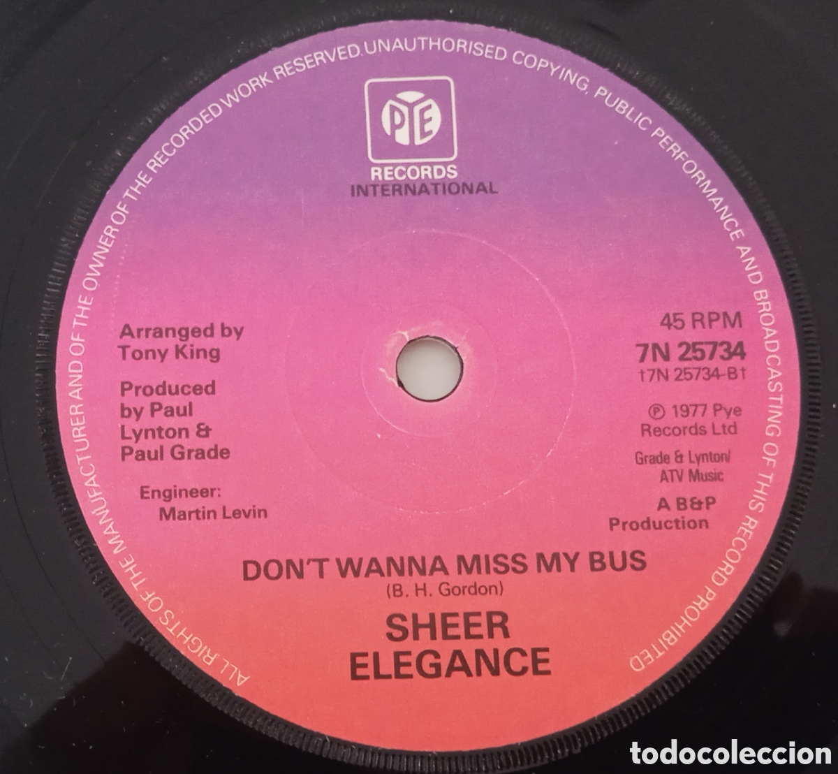 Discos de vinilo: SHEER ELEGANCE - Dance the night away (1977) single - Foto 2
