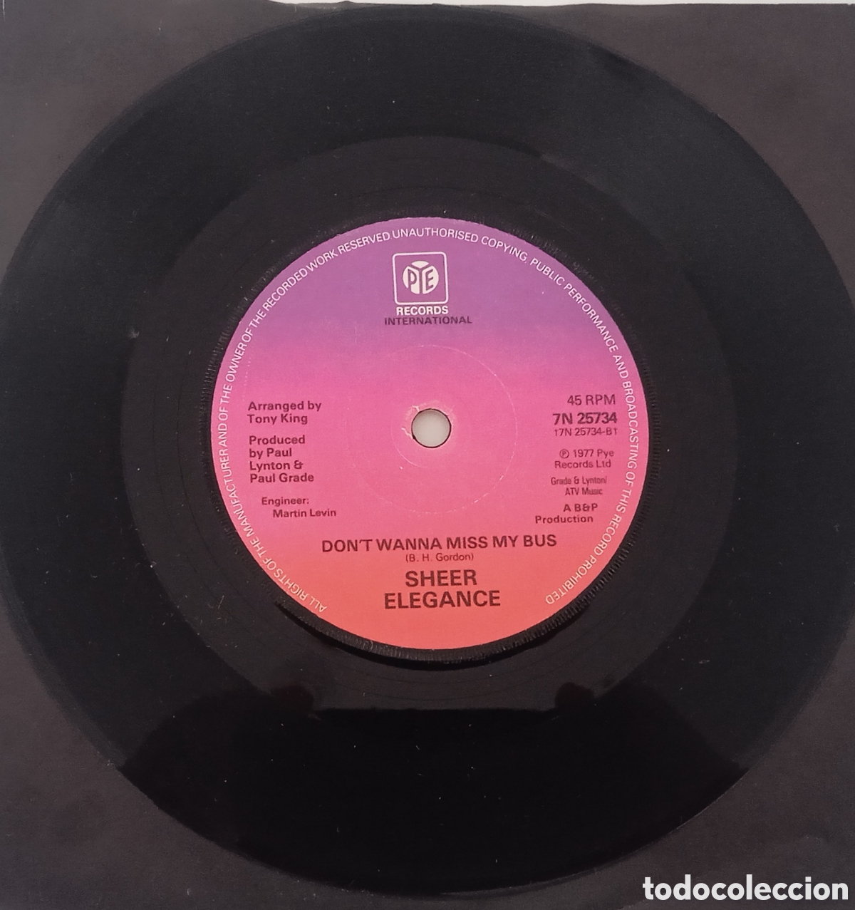 Discos de vinilo: SHEER ELEGANCE - Dance the night away (1977) single - Foto 4