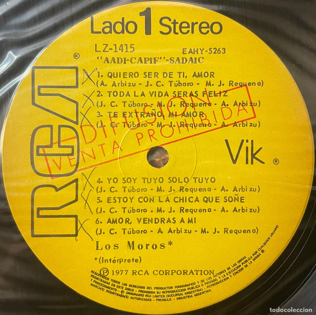 Discos de vinilo: LOS MOROS / LOS MOROS (LP RCA 1977) ARGENTINA - Foto 3