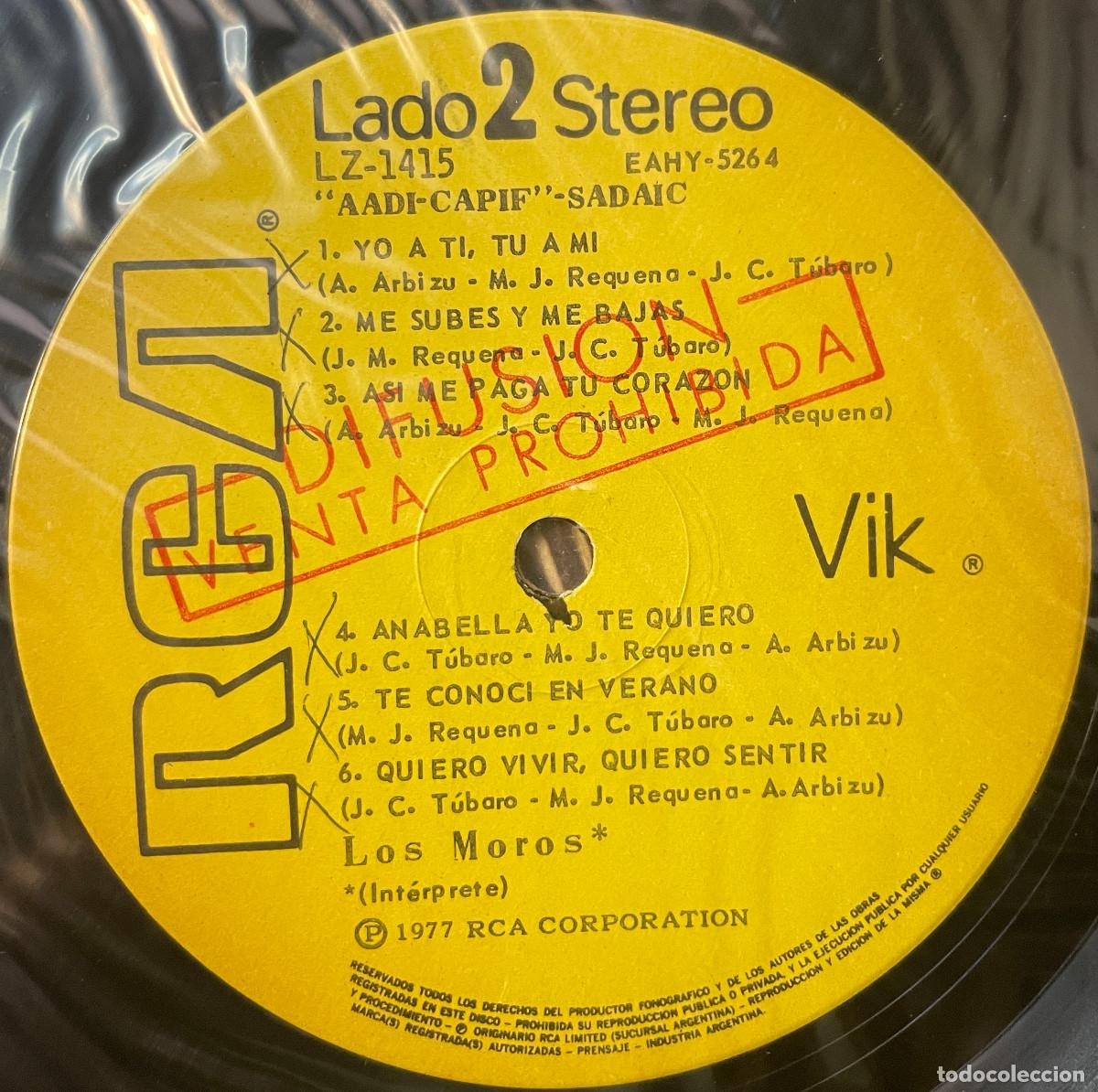 Discos de vinilo: LOS MOROS / LOS MOROS (LP RCA 1977) ARGENTINA - Foto 4