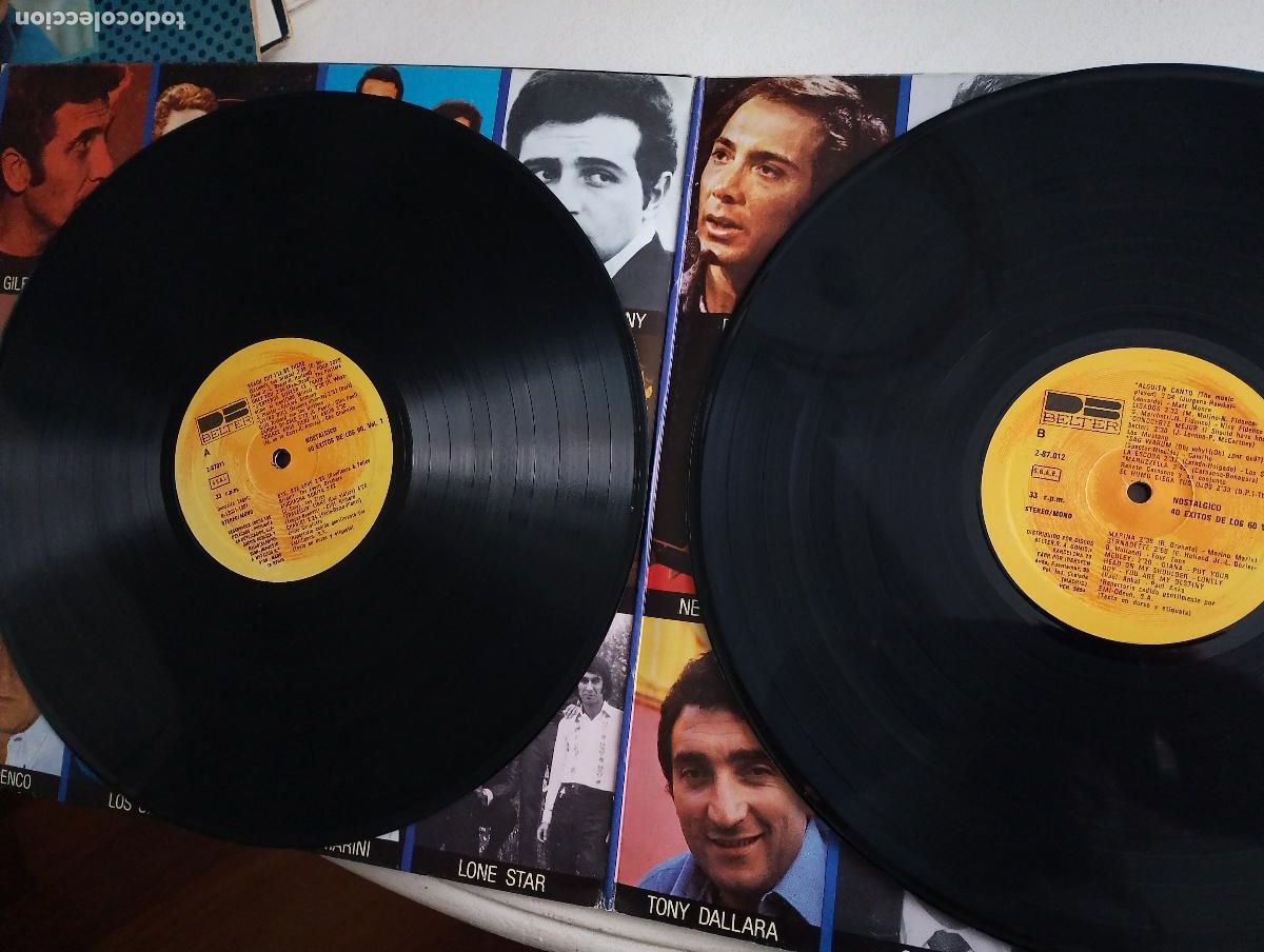 Discos de vinilo: Various &lrm;&ndash; Nost&aacute;lgico - 40 Exitos De Los 60 Spain 1981 G&eacute;nero: Latin, Pop 2 LPS - Foto 3