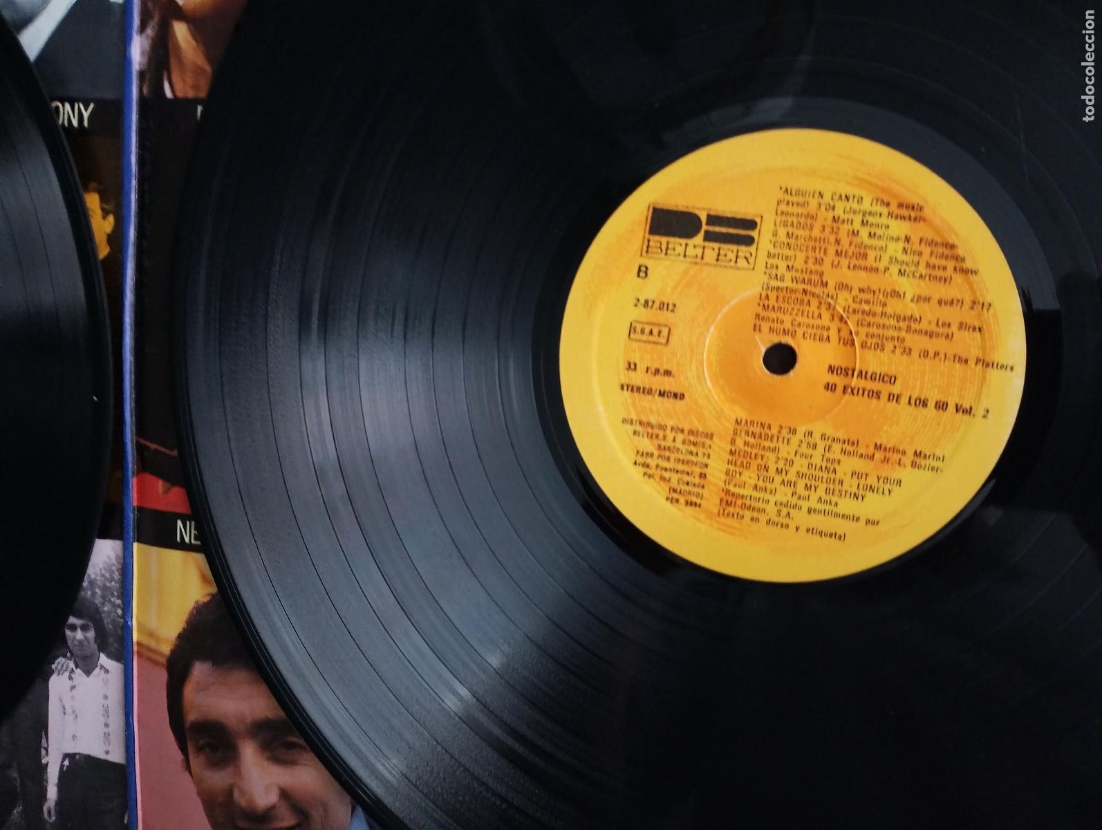 Discos de vinilo: Various &lrm;&ndash; Nost&aacute;lgico - 40 Exitos De Los 60 Spain 1981 G&eacute;nero: Latin, Pop 2 LPS - Foto 4