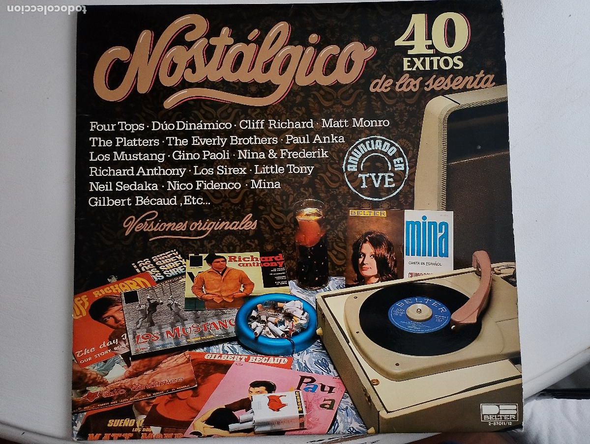 Discos de vinilo: Various &lrm;&ndash; Nost&aacute;lgico - 40 Exitos De Los 60 Spain 1981 G&eacute;nero: Latin, Pop 2 LPS - Foto 1