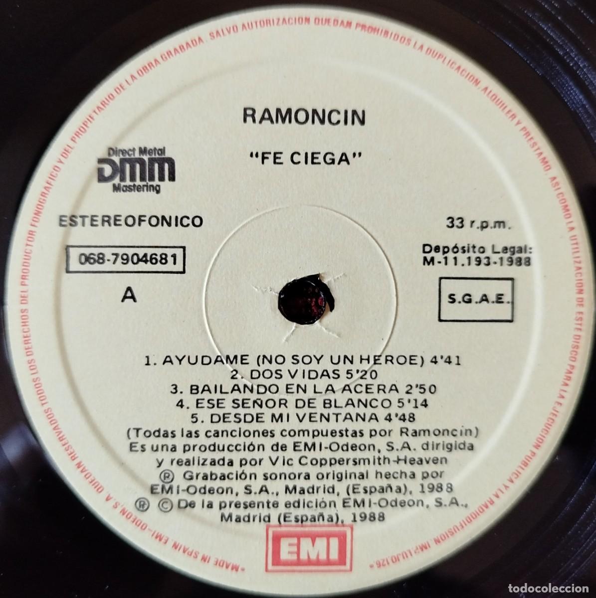 Discos de vinilo: RAMONCIN ** Como El Fuego ** VINILO LP 1988 - Foto 3