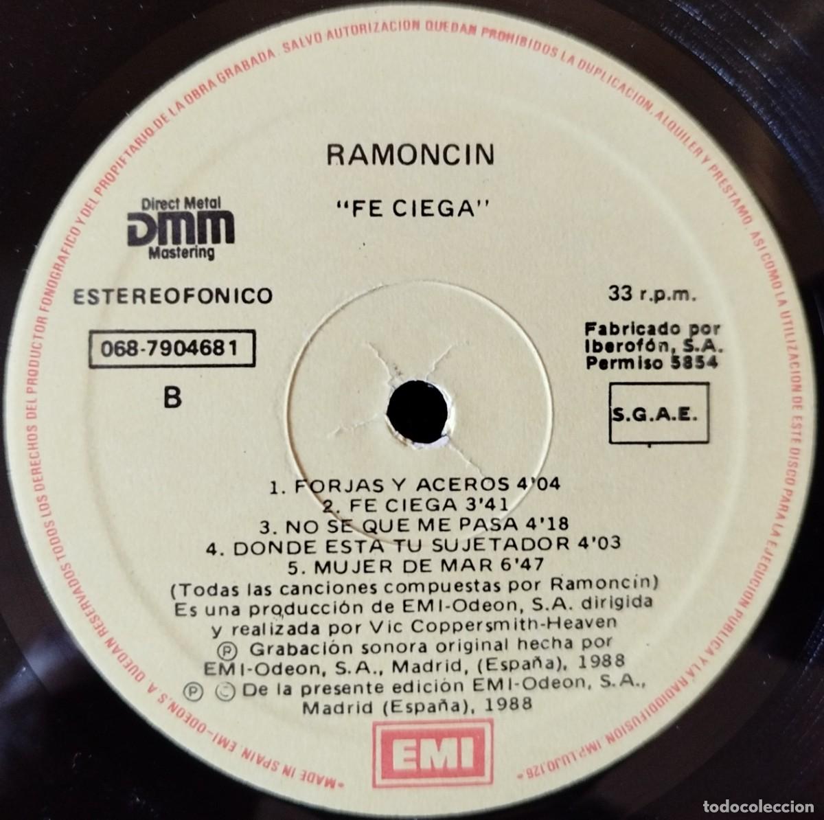 Discos de vinilo: RAMONCIN ** Como El Fuego ** VINILO LP 1988 - Foto 4