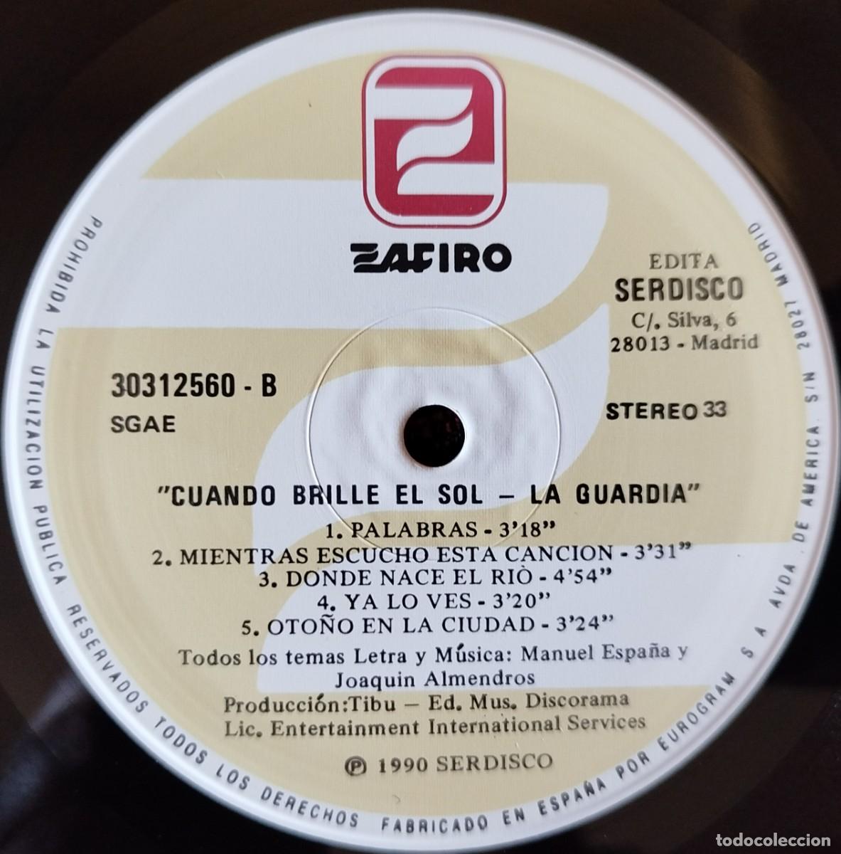 Discos de vinilo: LA GUARDIA ** Cuando Brille El Sol ** VINILO LP 1990 - Foto 4