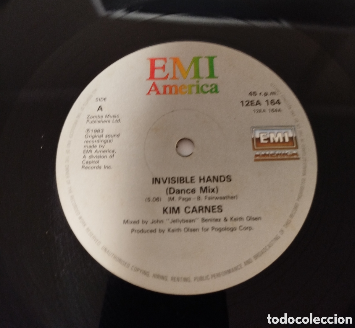 Discos de vinilo: Kim Carnes - Invisible hands. Edici&oacute;n UK - Foto 1