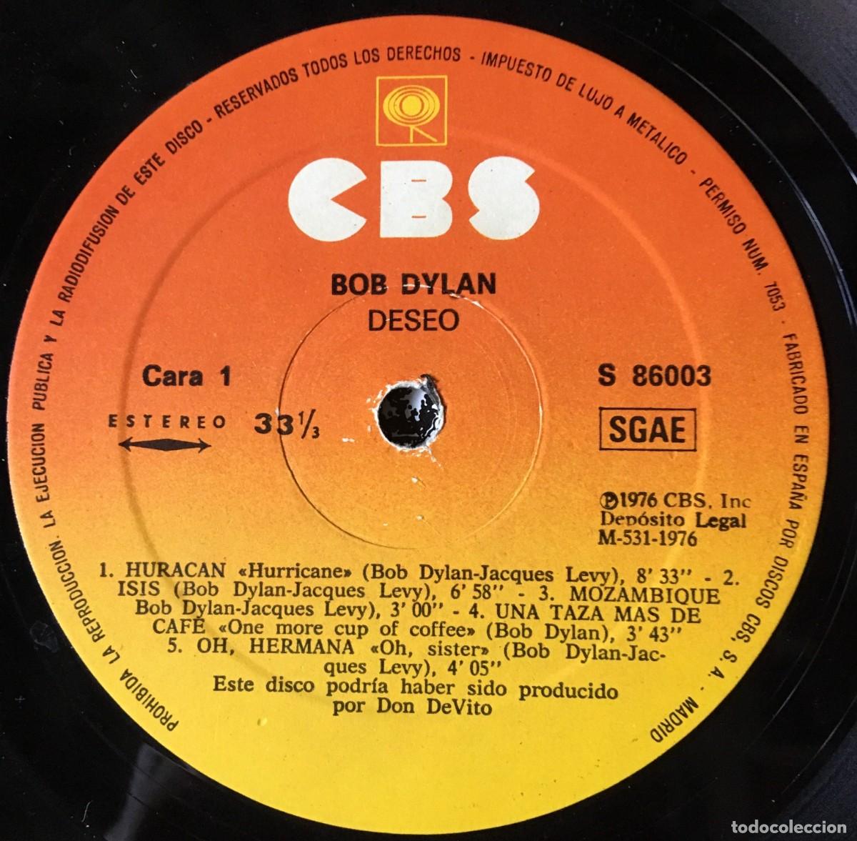 Discos de vinilo: BOB DYLAN - DESIRE, LP edic Spain 1976 - Foto 2