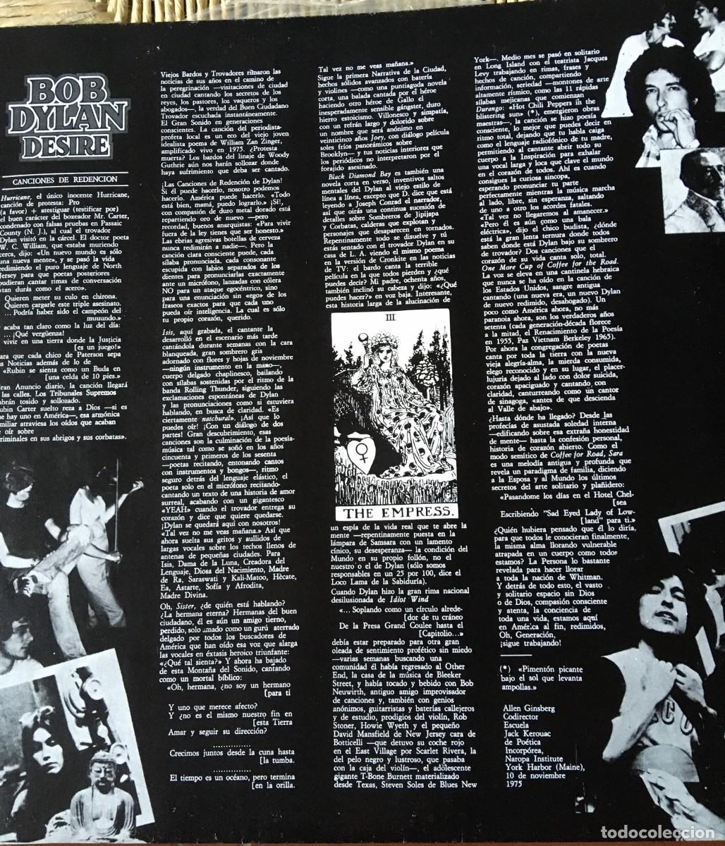 Discos de vinilo: BOB DYLAN - DESIRE, LP edic Spain 1976 - Foto 4