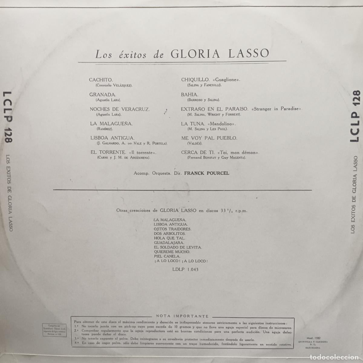 Discos de vinilo: Los exitos de GLORIA LASSO LP 1958 - Foto 2