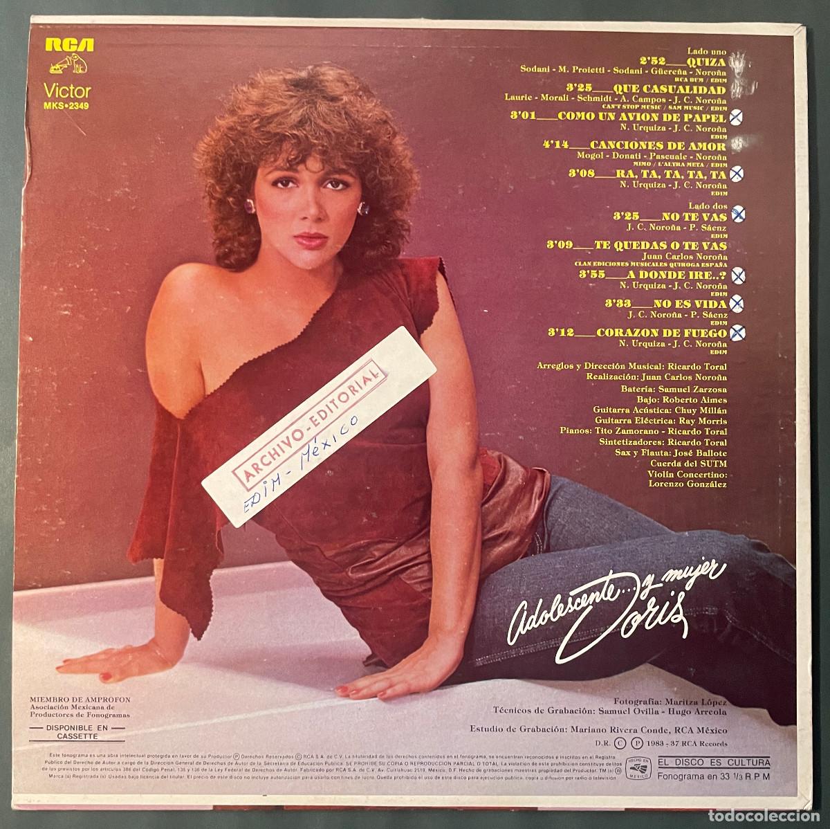 Discos de vinilo: DORIS / ADOLESCENTE &hellip;Y MUJER (LP RCA 1983) MEXICO - Foto 2