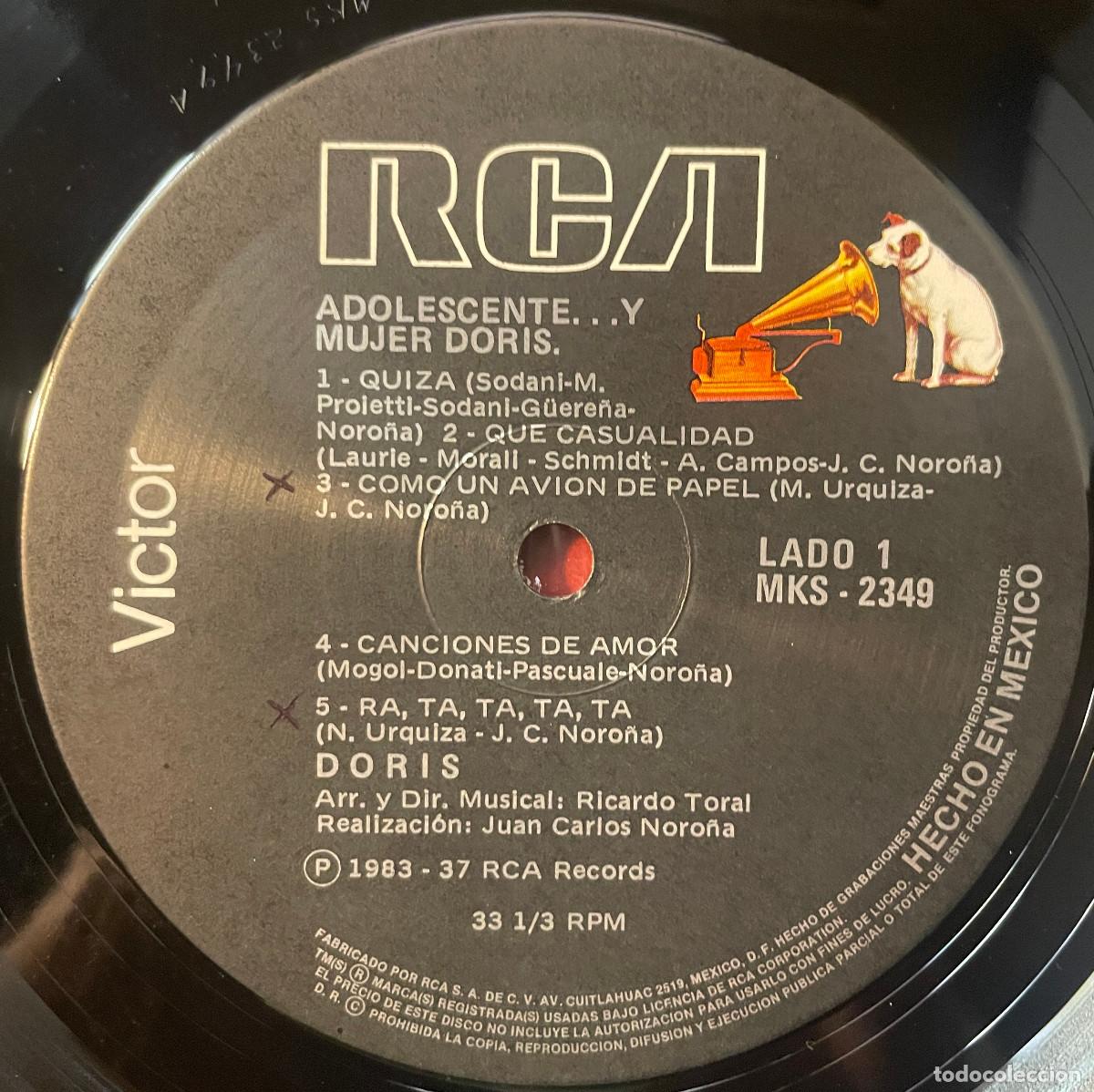 Discos de vinilo: DORIS / ADOLESCENTE &hellip;Y MUJER (LP RCA 1983) MEXICO - Foto 4
