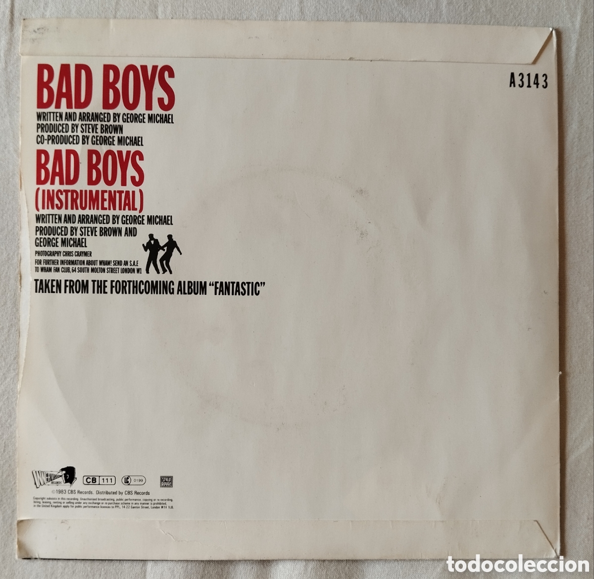 Discos de vinilo: WHAM! - Bad Boys - single - Foto 2