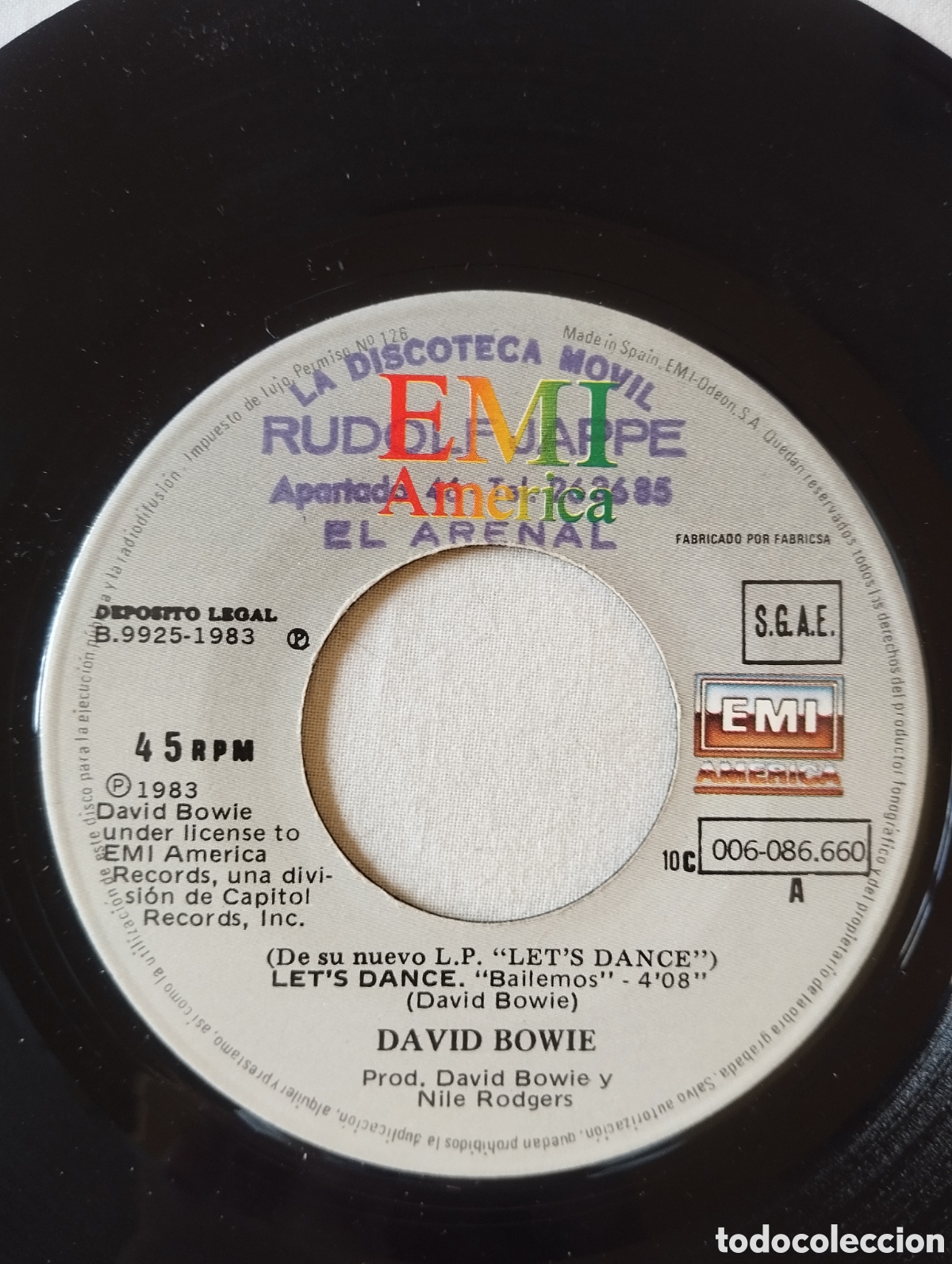 Discos de vinilo: David Bowie - Bailemos - Lets dance - single - Foto 6