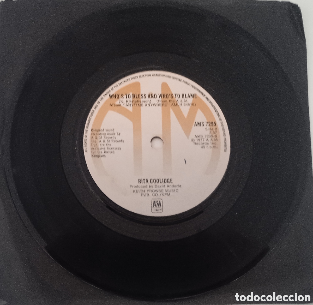 Discos de vinilo: RITA COOLIDGE - Were all alone (1977) single - Foto 4