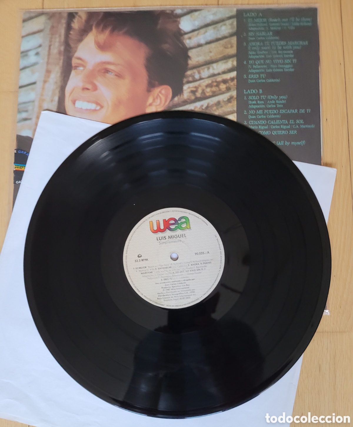 Discos de vinilo: Luis Miguel Simplemente lp. 1989 Venezuela - Foto 3