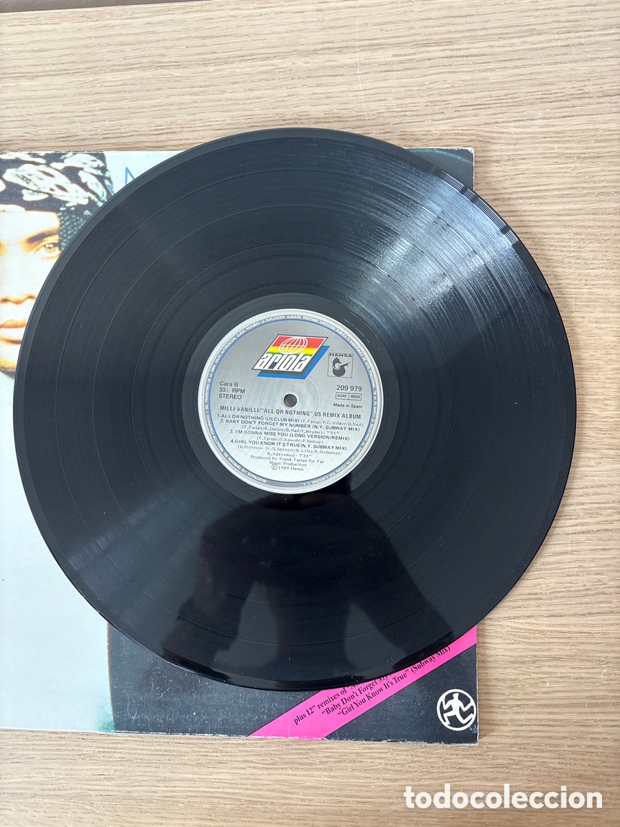 Discos de vinilo: Lp vinilo, Milli Vanilli, All Or Nothing (A17) - Foto 2