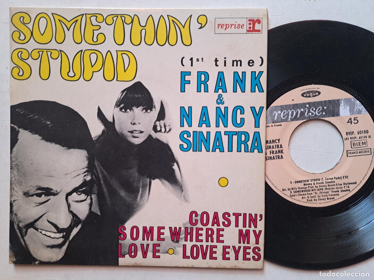 Discos de vinilo: Frank Sinatra & Nancy Sinatra &ndash; Somethin Stupid Single vg+/vg+ - Foto 1
