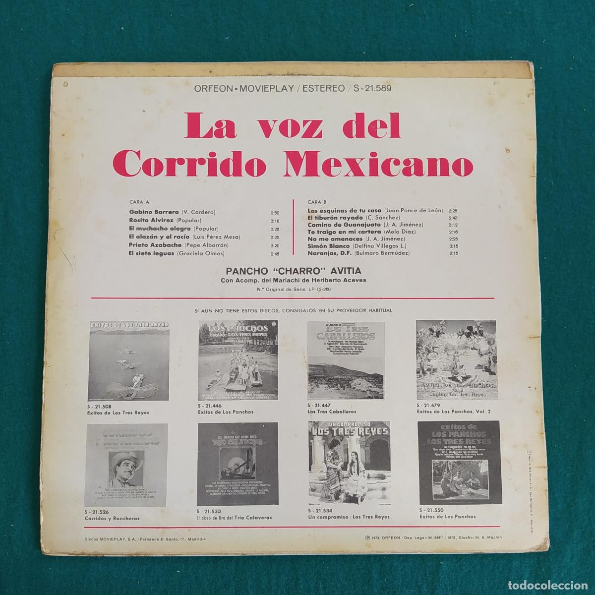 Discos de vinilo: Pancho &rdquo;Charro&rdquo; Avitia* &ndash; La Voz Del Corrido Mexicano - Foto 2