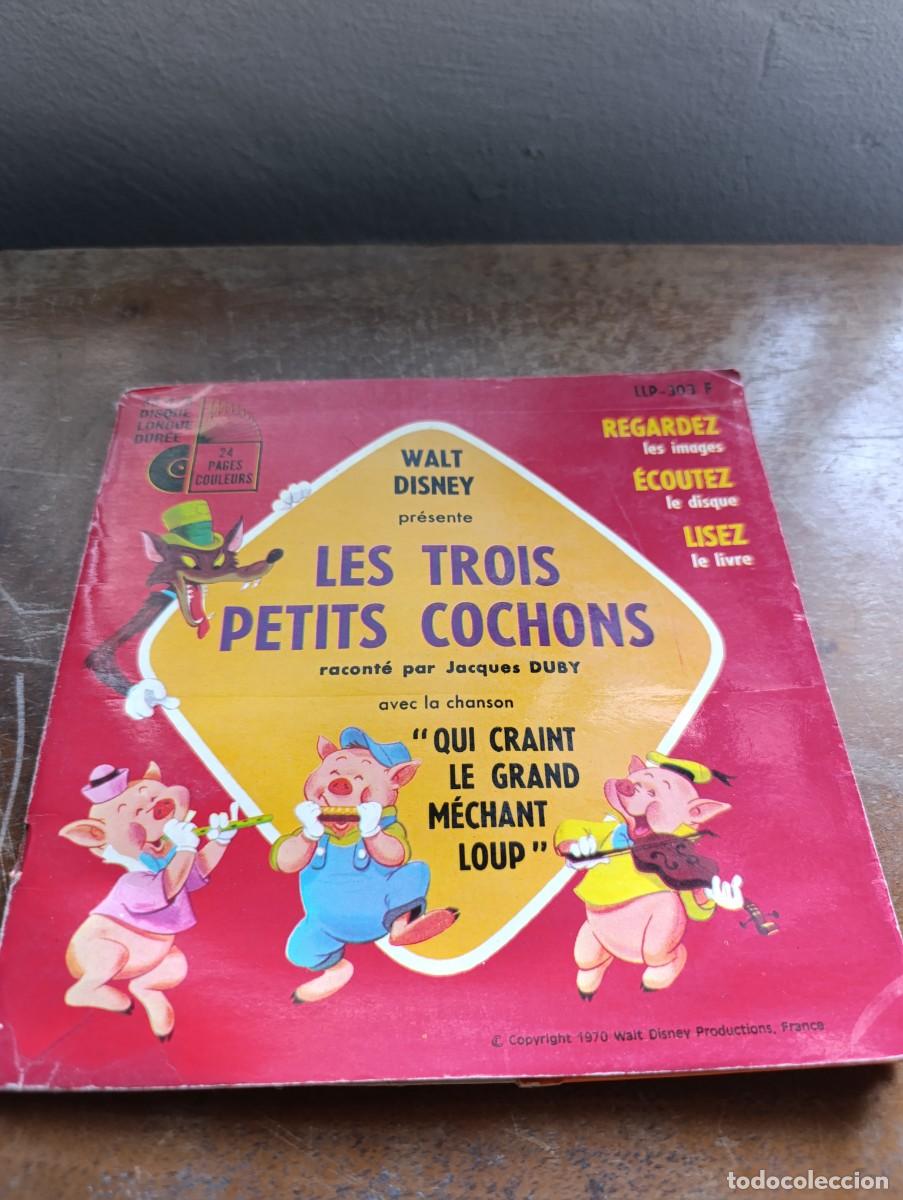 Discos de vinilo: Disco de vinilo single Jacques Duby &ndash; Les Trois Petits Cochons - Foto 1