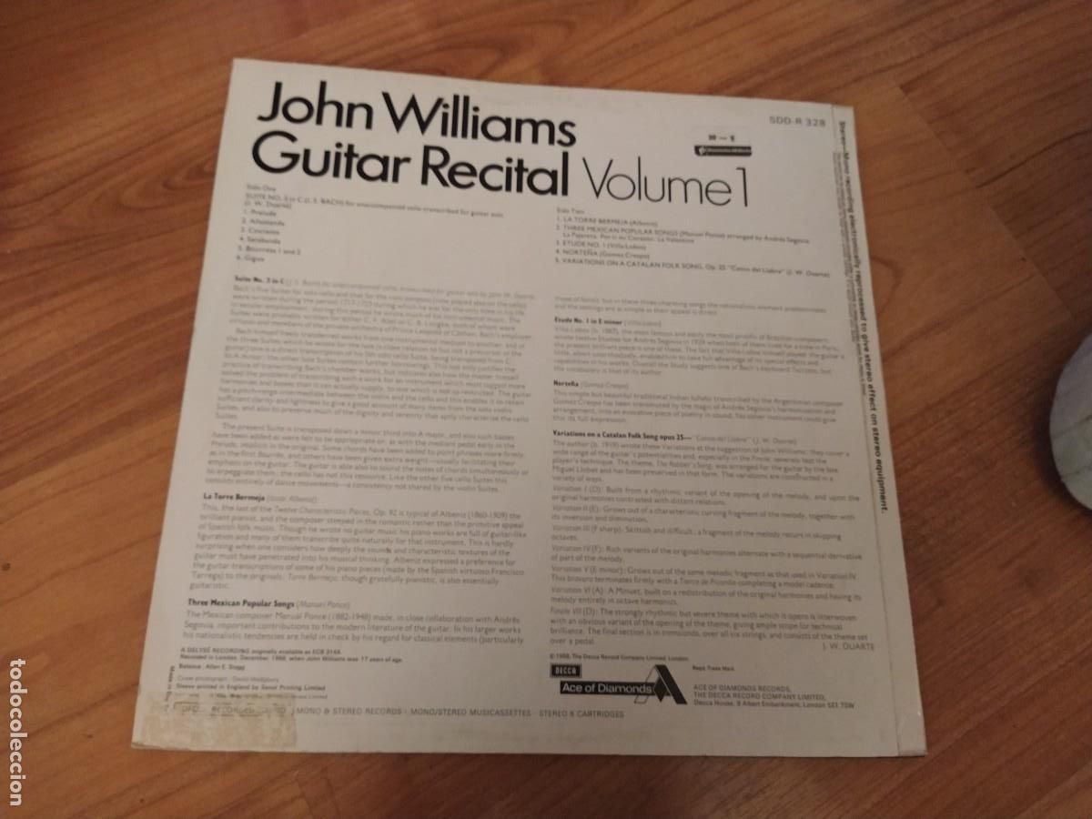 Discos de vinilo: JOHN WILLIAMS GUITAR RECITAL 1 lp deca - Foto 2