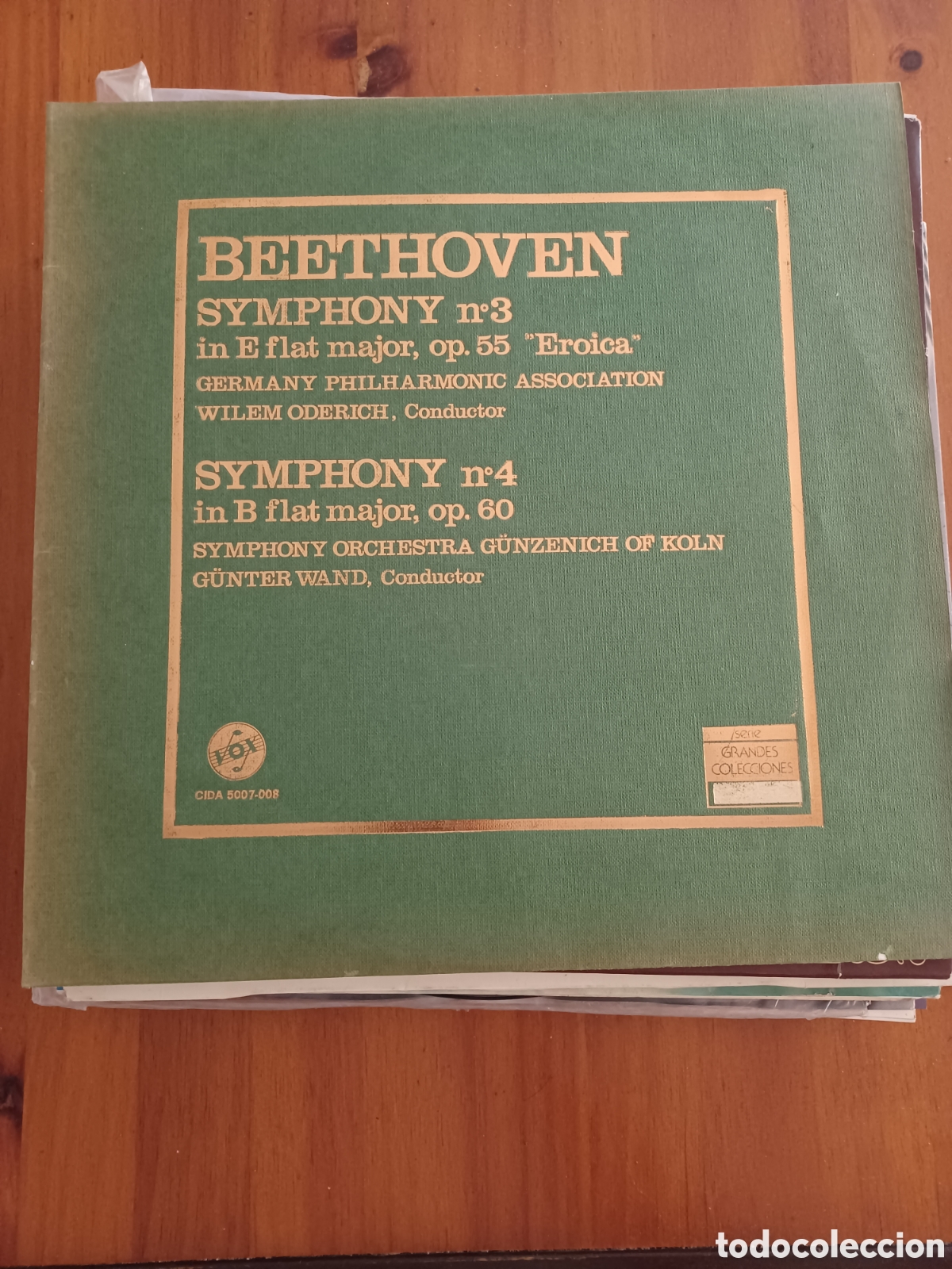 Discos de vinilo: Lp beethoven sinfon&iacute;a 3 y 4 - Foto 1